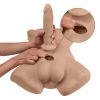 Торс з фалоімітатором на присосці SilexD Apollo L Male Torso Caramel — Просмотреть изображение 5