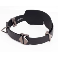 Маска на очі LOCKINK Blindfold Kit, чорна, натуральна шкіра, регульований обсяг — Просмотреть изображение 3