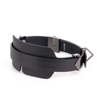 Маска на очі LOCKINK Blindfold Kit, чорна, натуральна шкіра, регульований обсяг — Просмотреть изображение 4