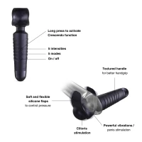 Мастурбатор-вібромасажер Manwan MAN.WAND EVO Black Plum, чудово для пар, вібромінет — Переглянути зображення 2