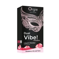 Рідкий вібратор Orgie Dual Vibe! Strawberry Gin &amp; Tonic Kissable Liquid Vibrator, 15 мл — Переглянути зображення 4