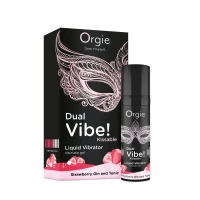 Рідкий вібратор Orgie Dual Vibe! Strawberry Gin &amp; Tonic Kissable Liquid Vibrator, 15 мл — Переглянути зображення 1
