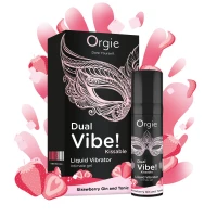 Рідкий вібратор Orgie Dual Vibe! Strawberry Gin &amp; Tonic Kissable Liquid Vibrator, 15 мл — Переглянути зображення 2