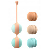 Вагинальные шарики Liebe Kewos — Peach/Mint, 5 шариков в комплекте, 15, 25, 35, 45 и 55 г