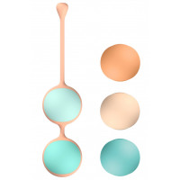 Вагинальные шарики Liebe Kewos — Peach/Mint, 5 шариков в комплекте, 15, 25, 35, 45 и 55 г