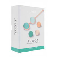 Вагинальные шарики Liebe Kewos — Peach/Mint, 5 шариков в комплекте, 15, 25, 35, 45 и 55 г