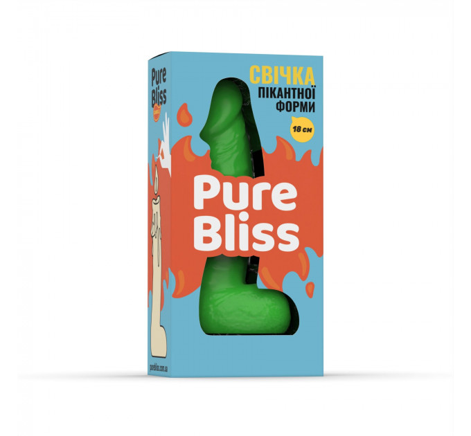 Свічка у вигляді члена Pure Bliss BIG Green 18 см