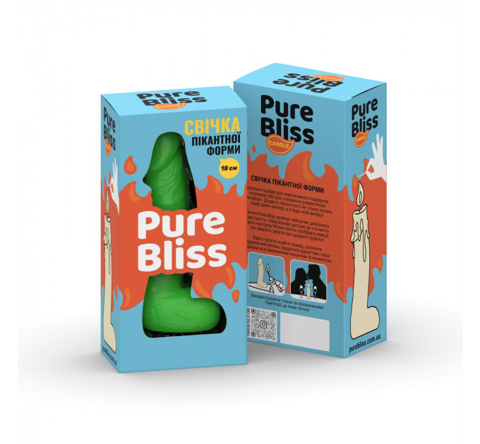 Свічка у вигляді члена Pure Bliss BIG Green 18 см