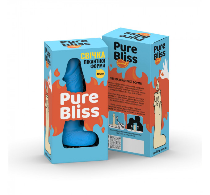 Свічка у вигляді члена Pure Bliss BIG Blue 18 см