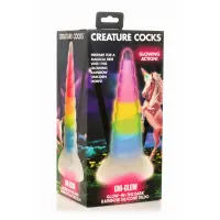 Фентезійний фалоімітатор Creature Cocks Luminescent Rainbow Silicone Dildo, світиться в темряві, 19,6 см — Переглянути зображення 4