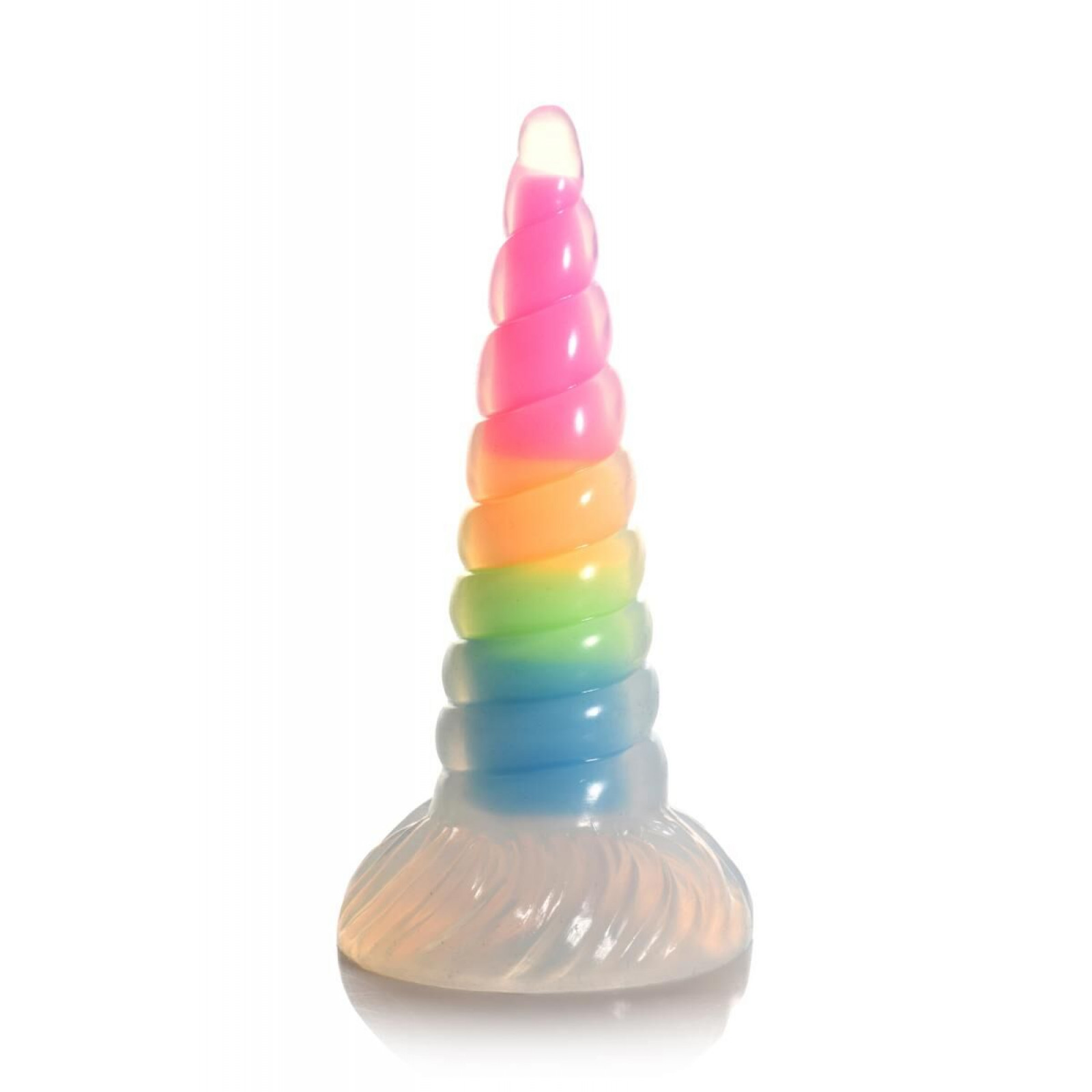 Фэнтезийный фаллоимитатор Creature Cocks Luminescent Rainbow Silicone Dildo, светится в темноте, 19,6 см