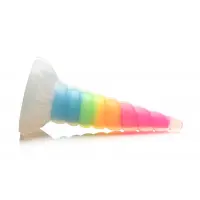Фентезійний фалоімітатор Creature Cocks Luminescent Rainbow Silicone Dildo, світиться в темряві, 19,6 см — Переглянути зображення 2