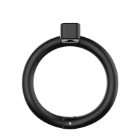 Клітка для пеніса LOCKINK SEVANDA Plastic Penis Chastity Cage, чорна, 3 кільця різних розмірів — Переглянути зображення 4
