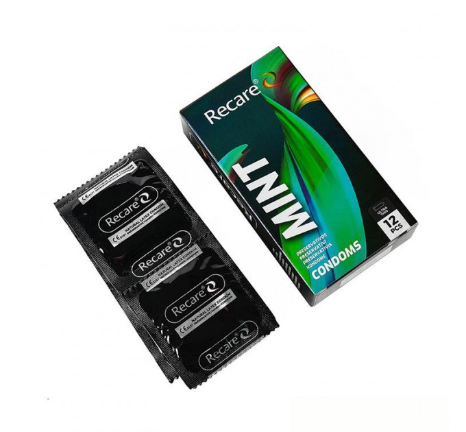 Презервативи Holographic Recare Ultra Thin Mint Condoms 12шт, ультратонкі, аромат: м'ята