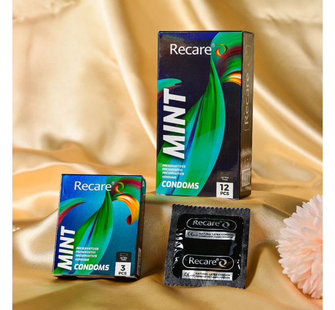 Презервативи Holographic Recare Ultra Thin Mint Condoms 12шт, ультратонкі, аромат: м'ята