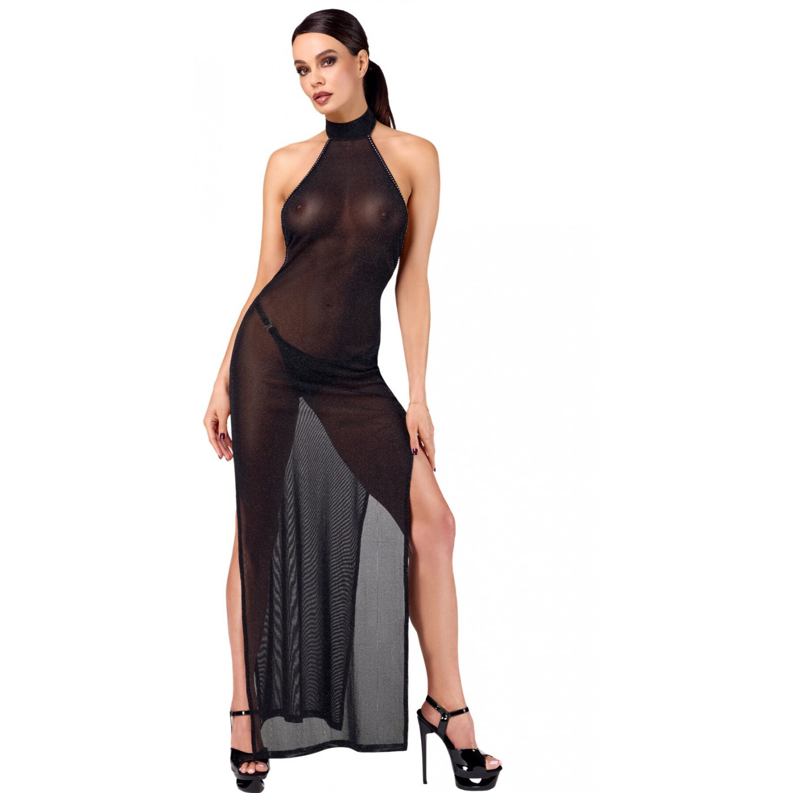 Платье Noir Handmade F372 Onyx Twin-slit Long dress XS