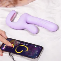 Смарт-пульсатор Magic Motion Magic Duet Purple, подвійний, 10 режимів пульсації, 10 режимів вібрації — Переглянути зображення 11