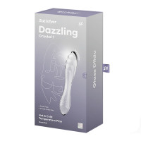 Двосторонній скляний дилдо Satisfyer Dazzling Crystal 1 Transparent (м'яте паковання!!!) — Переглянути зображення 6