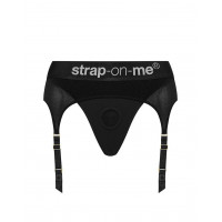 Трусы для страпона с подвязками для чулок Strap-On-Me REBEL HARNESS - XS