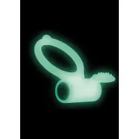 Ерекційне кільце Dorcel Power Clit White PHOSPHO з вібрацією, біле, світиться в темряві — Переглянути зображення 1