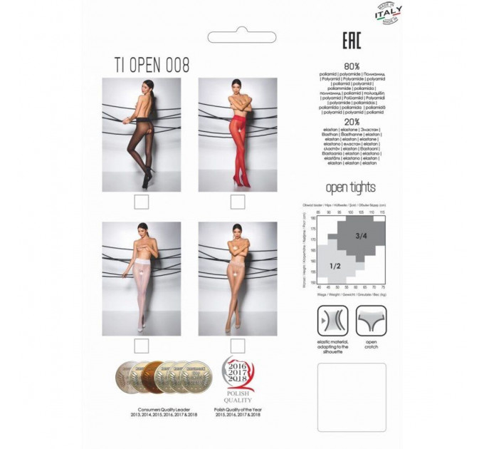 Еротичні колготки Passion TIOPEN 008 1/2 (30 den), black, з вирізом