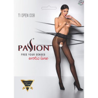 Эротические колготки Passion TIOPEN 008 1/2 (30 den), black, с вырезом