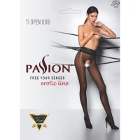 Еротичні колготки Passion TIOPEN 008 1/2 (30 den), black, з вирізом — Переглянути зображення 5