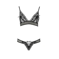 Комплект білизни Passion ERZA SET XXL/XXXL, black, ліф і трусики — Просмотреть изображение 3
