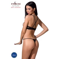 Комплект білизни Passion Exclusive QUENTRIS BIKINI XXL/XXXL, black, стрінги і напіввідкритий ліф — Просмотреть изображение 2