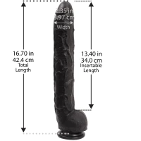 Фалоімітатор Doc Johnson Dick Rambone Cock Black, діаметр 6 см, довжина 42 см, ПВХ — Просмотреть изображение 6
