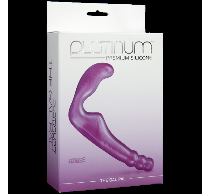 Безремінний страпон Doc Johnson The Gal Pal Purple, платинум силікон, діаметр 3 см