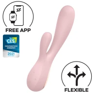 Смарт вібратор-кролик Satisfyer Mono Flex Mauve, 2 мотори, керування через інтернет — Просмотреть изображение 1