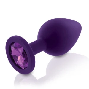 Набір силіконових анальних пробок із кристалом Rianne S: Booty Plug Set Purple, діаметр 3,2см, 3,5см, 4,2см