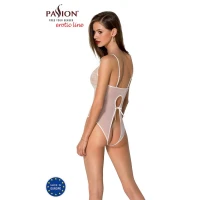 Боді з ажурним декором та відкритим кроком Passion URSULA BODY XXL/XXXL, white — Переглянути зображення 2