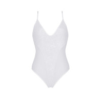 Боди с ажурным декором и открытым шагом Passion URSULA BODY XXL/XXXL, white