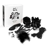 BDSM-набір Art of Sex – Soft Touch BDSM Set, чорний, 9 предметів — Переглянути зображення 1