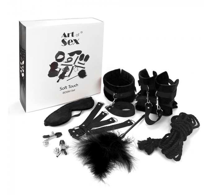 BDSM-набір Art of Sex – Soft Touch BDSM Set, чорний, 9 предметів