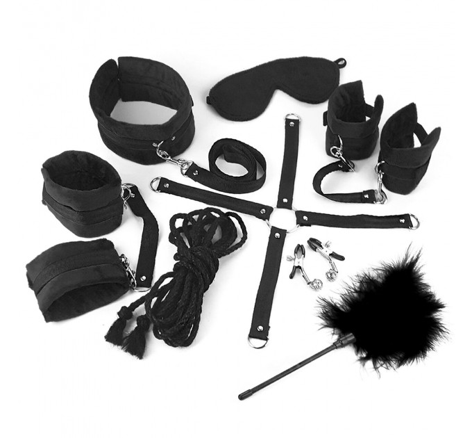 BDSM-набір Art of Sex – Soft Touch BDSM Set, чорний, 9 предметів