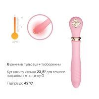Пульсатор із підігрівом Zalo Sweet Magic - Desire Fairy Pink, турбо режим — Переглянути зображення 4