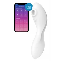 Вакуумний смарт-стимулятор із вібрацією Satisfyer Curvy Trinity 5 (White), керування зі смартфона — Переглянути зображення 1