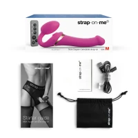 Безремінний вібрострапон з вакуумною стимуляцією Strap-On-Me MULTI ORGASM Fuchsia M, регульований — Переглянути зображення 10