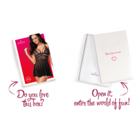 Эротический кружевной комплект с сеточкой Obsessive 838-BAB-1 babydoll &amp; thong black S/M — Просмотреть изображение 9