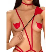 Ляскалка-чортик під лак Obsessive Evilia crop, red — Переглянути зображення 1