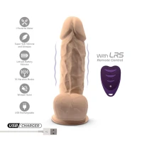 Фалоімітатор з вібрацією SilexD Norman Vibro Flesh (Model 1 size 8,5&quot;) + LRS, діаметр 5 см — Просмотреть изображение 10