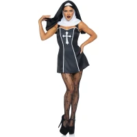 Костюм черниці Leg Avenue Naughty Nun L, сукня, головний убір — Просмотреть изображение 6