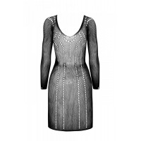 Полупрозрачное мини-платье Passion BS101 One Size, white, рукава-митенки