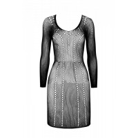 Полупрозрачное мини-платье Passion BS101 One Size, white, рукава-митенки