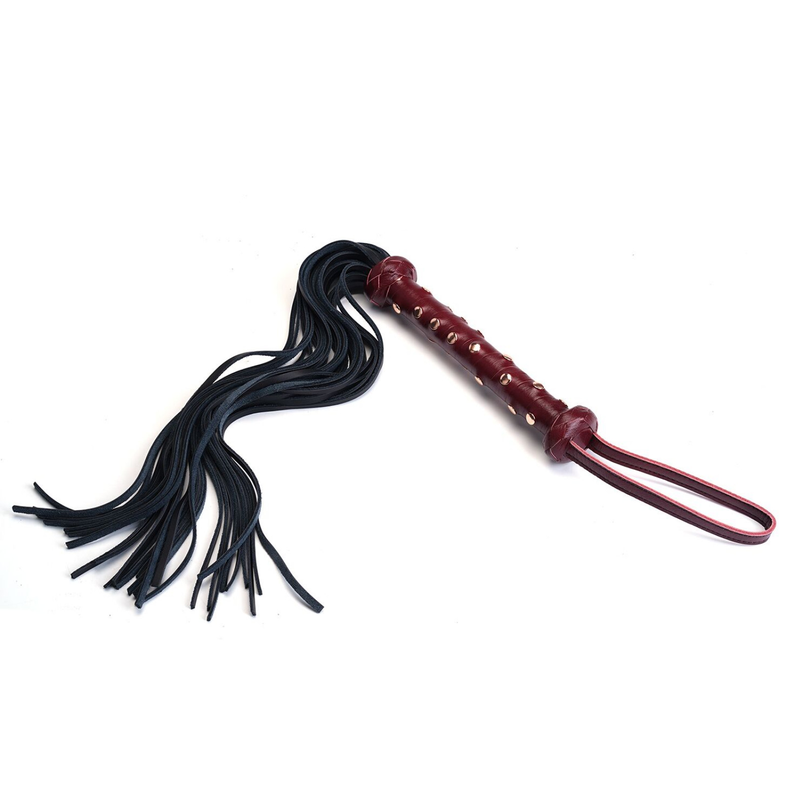 Флоггер Liebe Seele Wine Red Studded Flogger, натуральная кожа