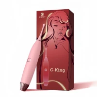 Кліторальний вібратор KISTOY C-King Pink, з двома дод. насадками, потужна прицільна стимуляція — Переглянути зображення 5