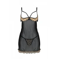 Еротичний пеньюар Passion MARINA CHEMISE, S/M, beige — Просмотреть изображение 3
